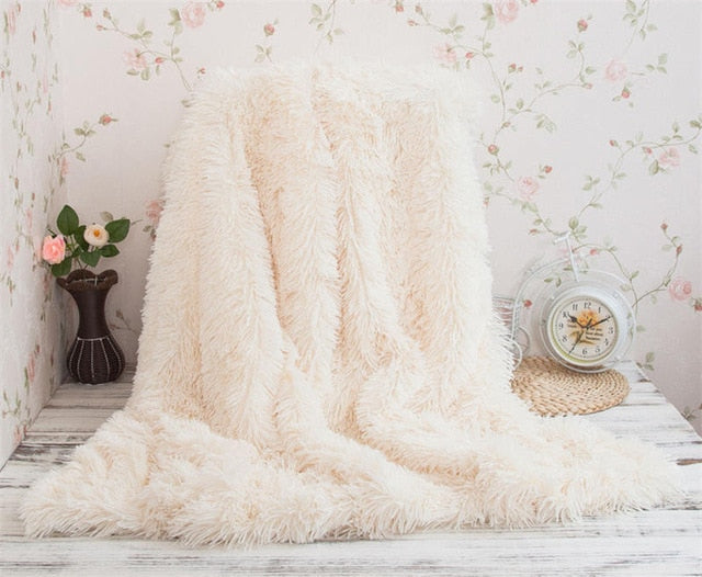 Elegant Cozy With Fluffy Sherpa Throw Blanket Bed Sofa Blanket Gift