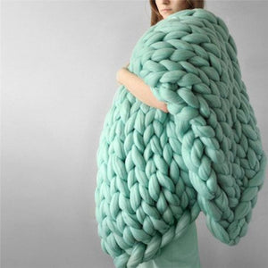 Merino Wool Bulky Knitted Blanket