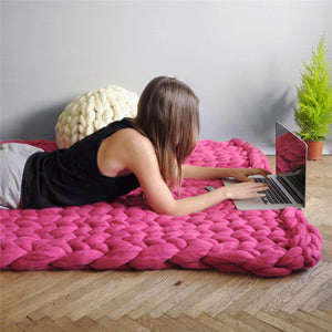 Merino Wool Bulky Knitted Blanket