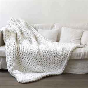Merino Wool Bulky Knitted Blanket