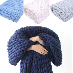 Merino Wool Bulky Knitted Blanket