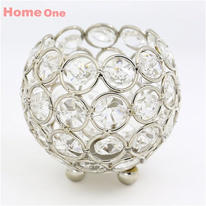 Gold Candle Holders Crystal Ball Candlestick 8cm