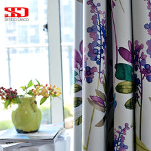 Load image into Gallery viewer, American Purple Floral Blackout Curtains For Living Room