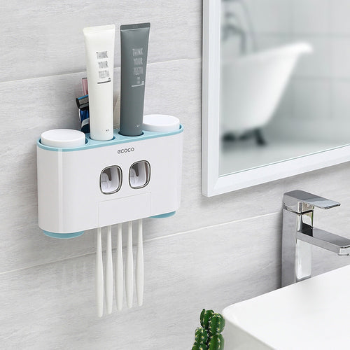 Auto Squeezing Toothpaste Dispenser Toothbrush Holder