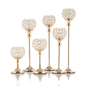 Gold Crystal Tealight Candle Holders