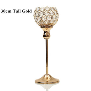 Gold Crystal Tealight Candle Holders