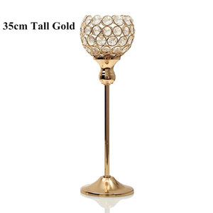 Gold Crystal Tealight Candle Holders